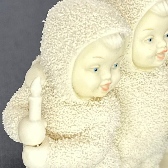 VTG Dept 56 Snowbabies A Little Night Light Figurine 5" Candle Trio Christmas - Picture 10 of 15